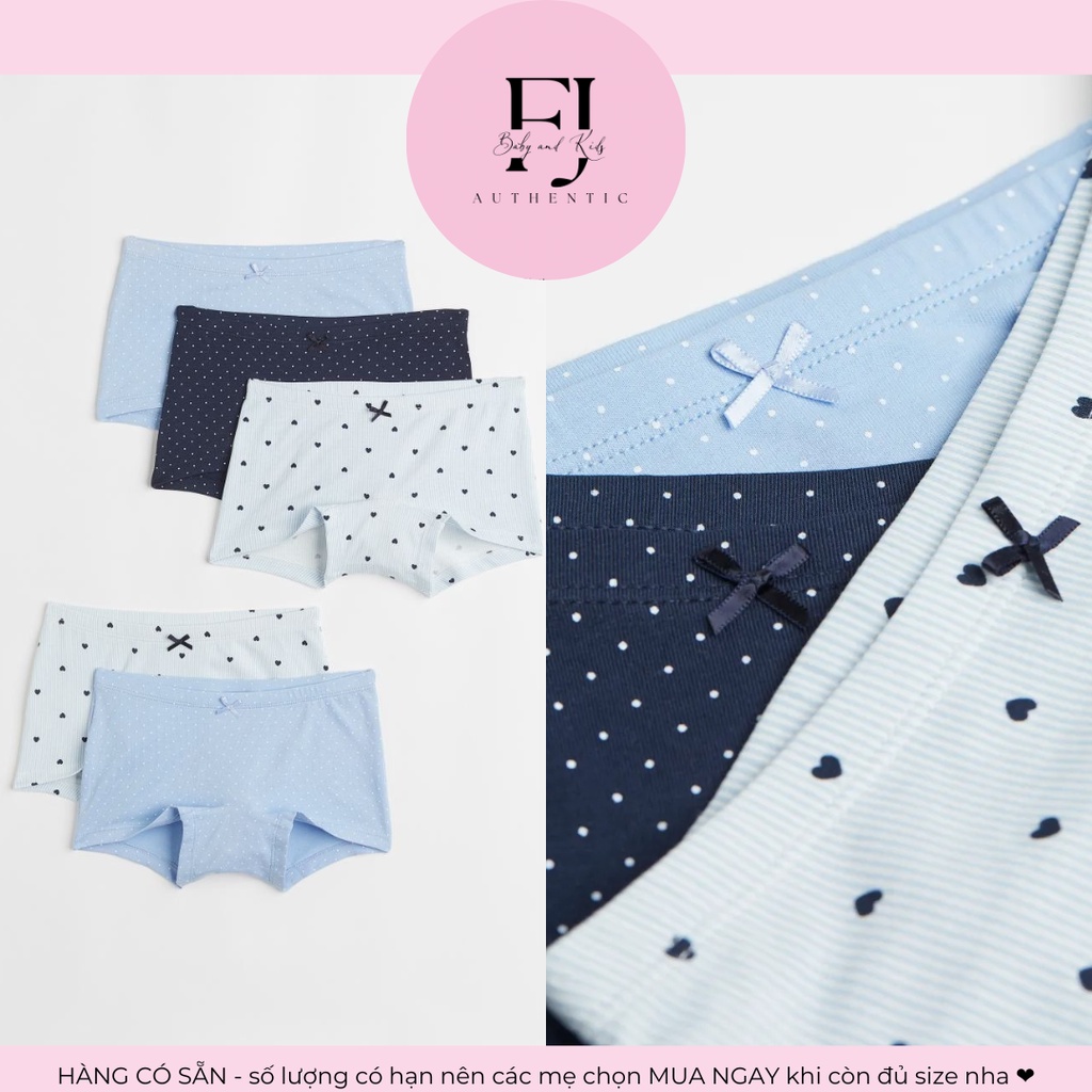 Quần chíp đùi trẻ em chính hãng HM, quần bé gái quần chíp đùi xanh, hàng hiệu cho bé