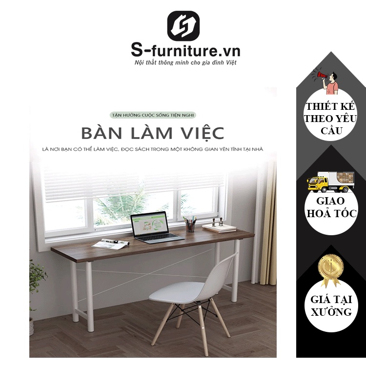 Bàn làm việc kích thước đa dạng màu sắc bắt mắt, Bàn học đa năng minh tiện lợi S-FURNITURE