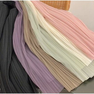Chất váy maxi xếp ly tơ