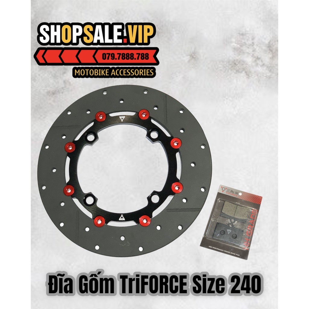 Đĩa Gốm TriFORCE Size 240 Cho Các Dòng Xe Sh
