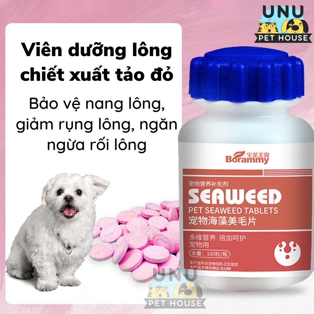 Vitamin cho chó mèo, tổng hợp các loại canxi, viên men tiêu hóa, dưỡng lông, khoáng chất cho chó mèo, lọ 180 viên – UNU
