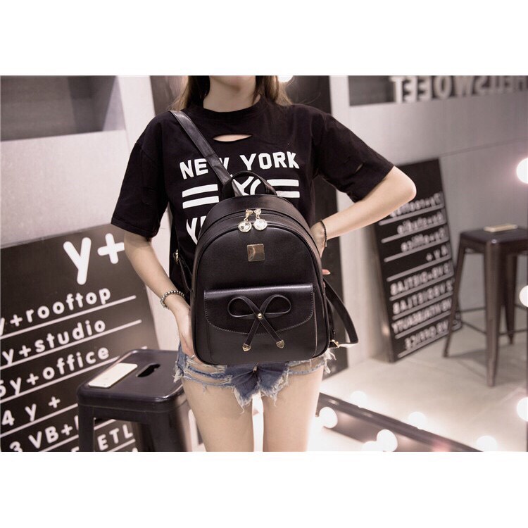 Balo da thời trang thắt nơ đơn giản