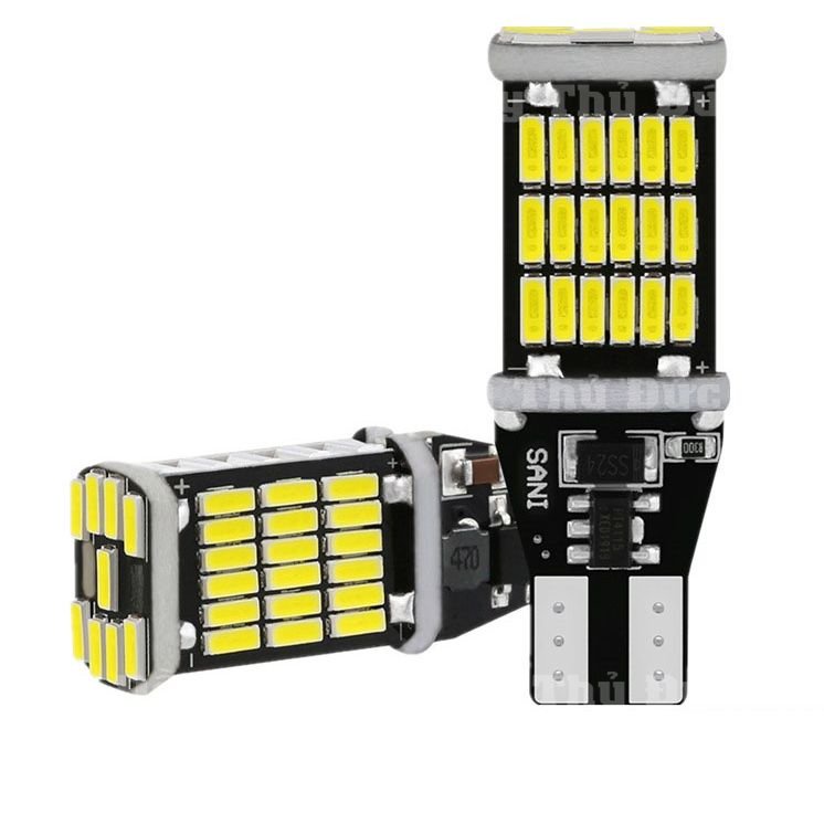 Đèn LED T15 Bóng Đèn LED Lùi Xe Siêu Sáng T15 W16W 921 45 SMD 4014 cho ô-tô