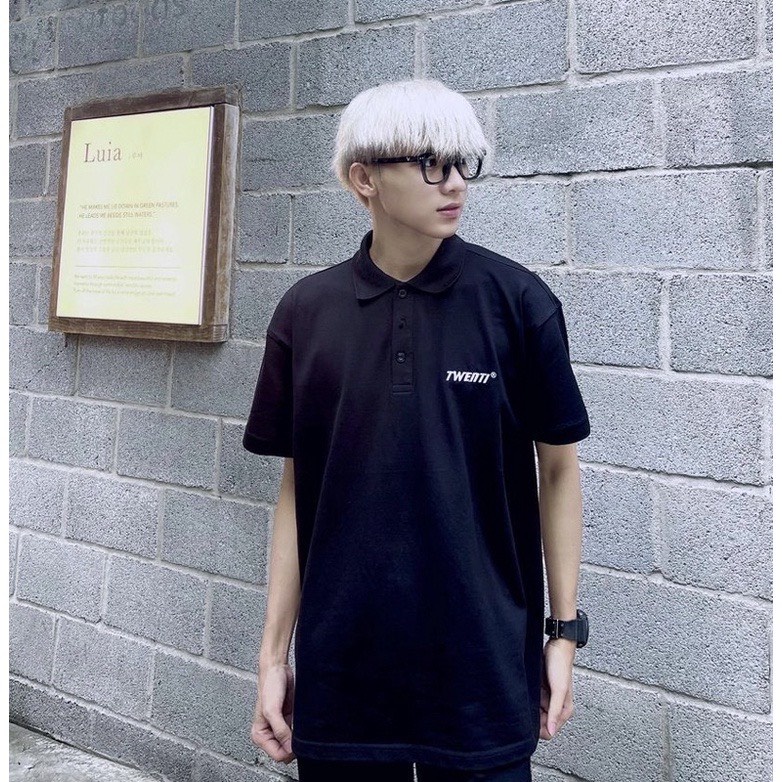Áo Polo Twenti Stripe Black Nam Nữ Unisex Chất Cá Sấu