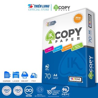 Giấy A4 IK Copy 70gsm: 1 ream. - Văn phòng phẩm Bảo Quân