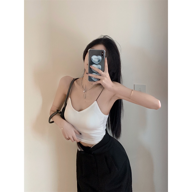 Áo hai dây ZHELIHANGFEI ôm dáng phong cách Hàn Quốc dễ phối đồ