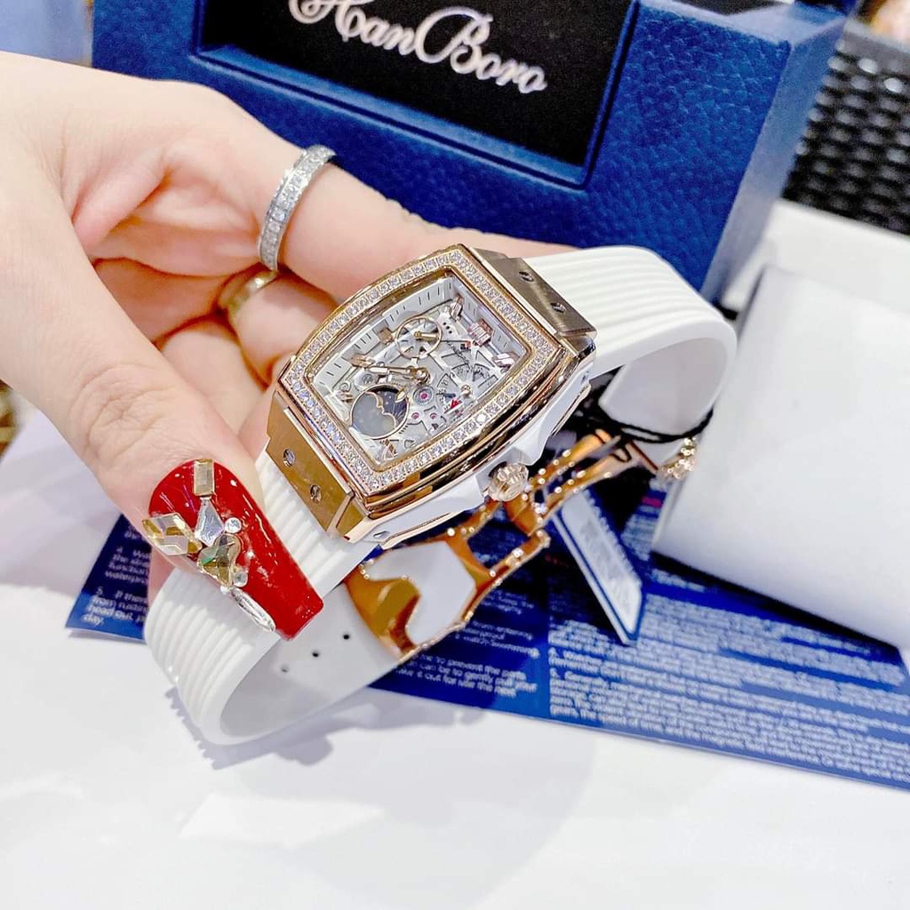 Đồng Hồ Nữ Hanboro Chính Hãng phiên bản Moonphase Siêu Hot Hit, Size:36mm Full Box