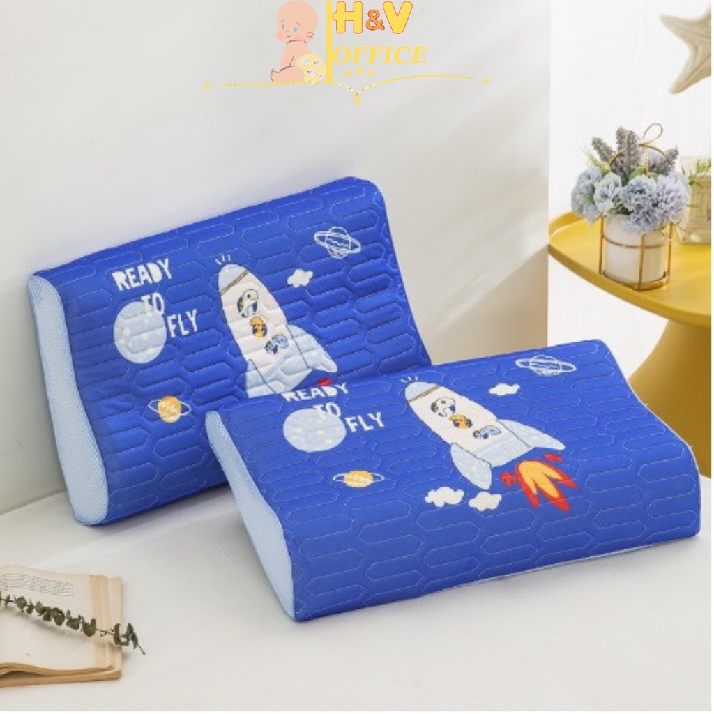 Gối điều hòa tự nhiên latex chất liệu lõi cao su non siêu mềm thoáng mát tạo cảm giác dễ chịu cho bé