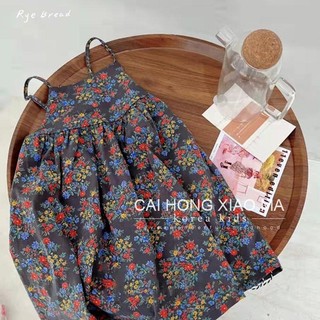 Đầm Hai Dây Dáng Dài Họa Tiết Hoa Phong Cách Hàn Quốc Dễ Thương Cho Bé Gái