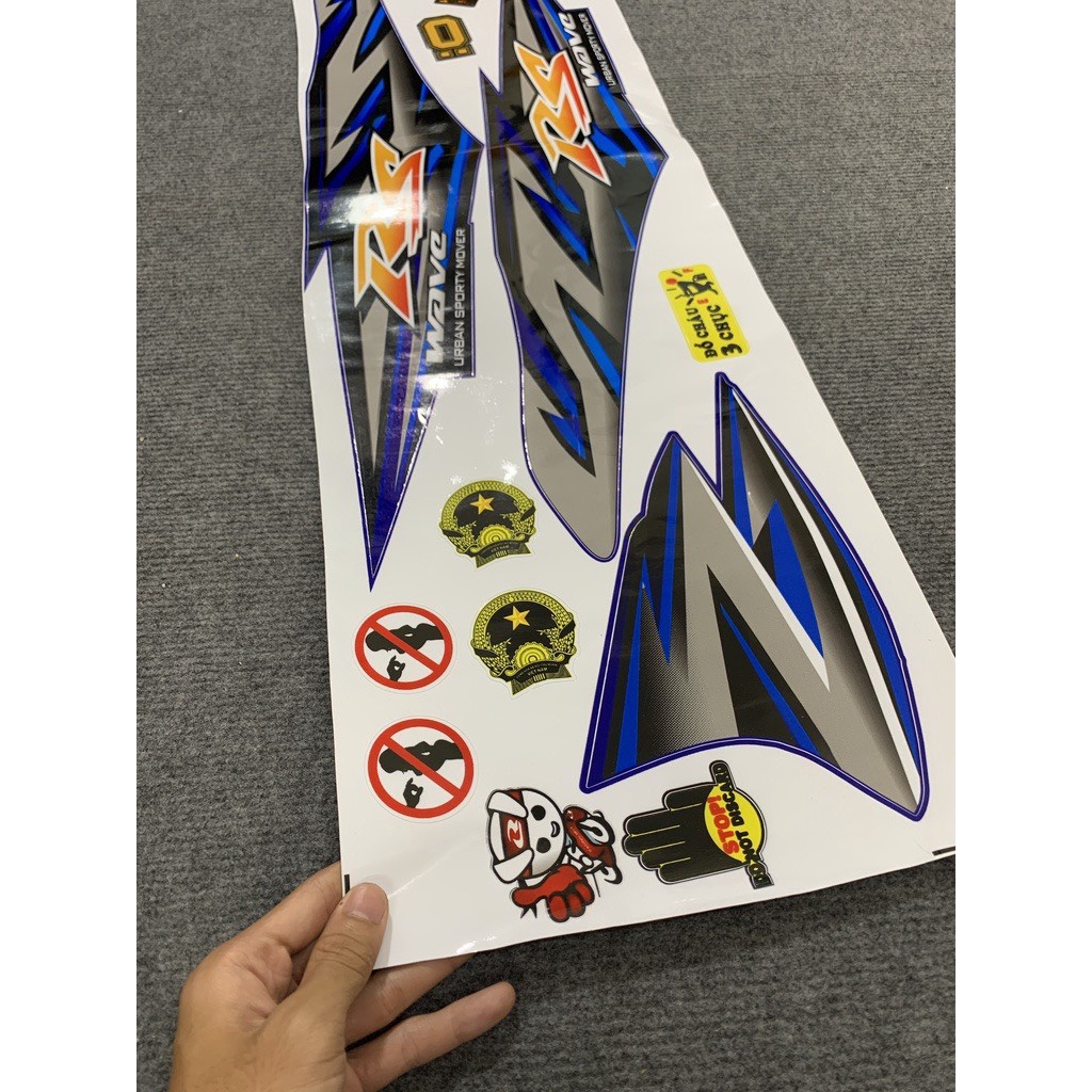 Tem Rời Wave A, RS 50cc-100cc 110cc Xanh Xám-Ảnh Thật