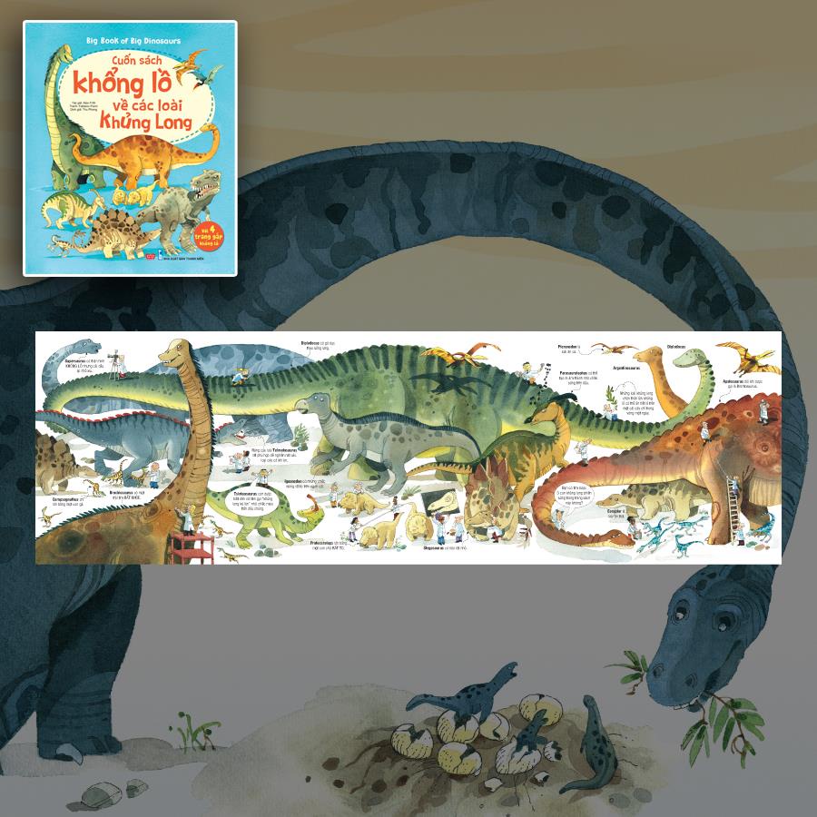 Cuốn sách khổng lồ về các loài khủng long - Big book of big dinosaurs - Dành cho trẻ 2 - 12 tuổi - Đinh Tị Books