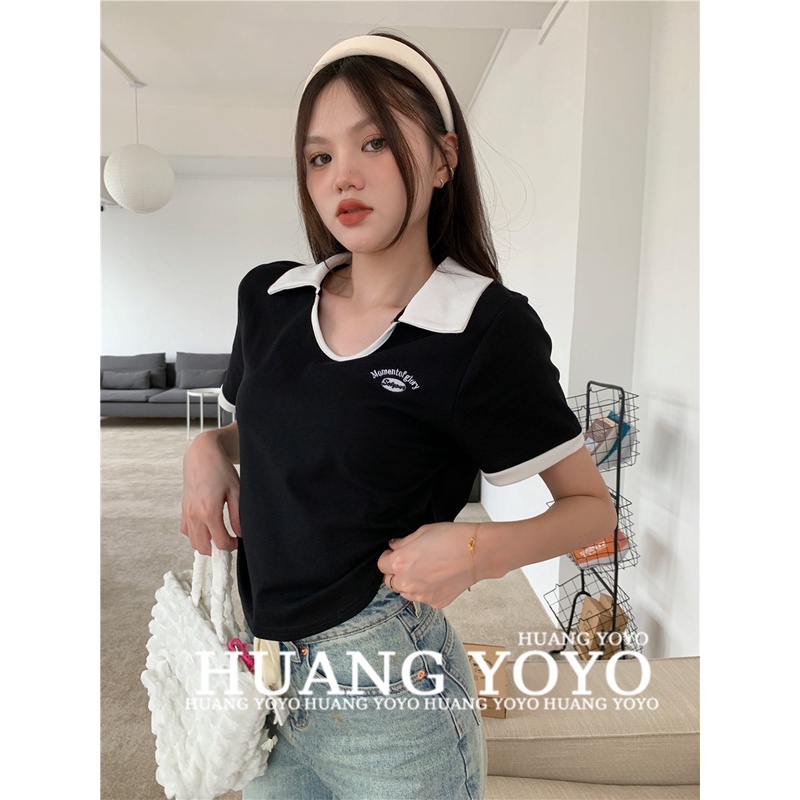 Áo polo Ngắn Tay Thời Trang Hàn Quốc 2023 Cho Nữ
