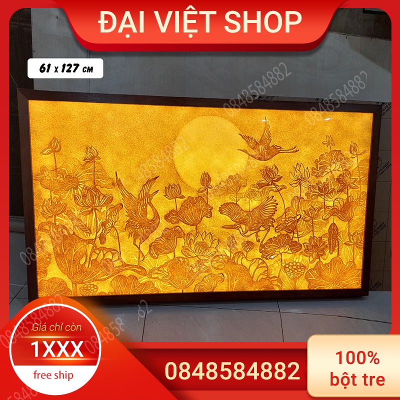 Tranh trúc chỉ thủ công chính hãng Đại Việt treo tường ban thờ 61x127 giá ưu đãi Hà Nội Tp Hồ chí Minh