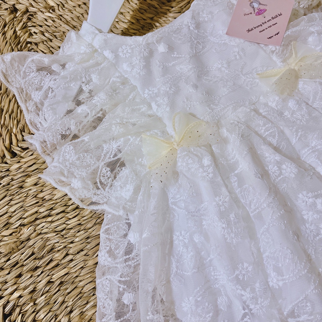 Body váy ren trắng cao cấp cho bé gái sơ sinh diện đi chơi tiệc, thôi nôi, đầy tháng - Riokids BD75