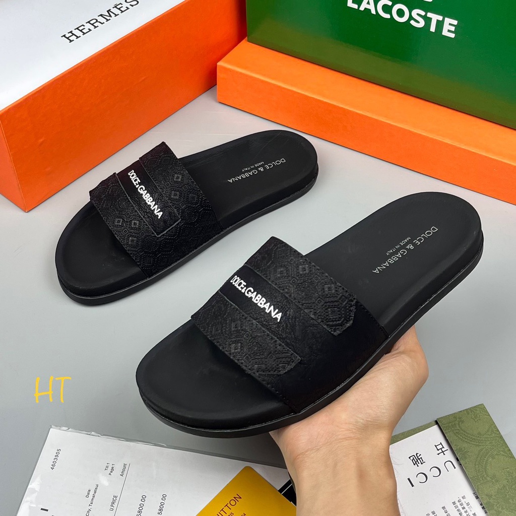 Dép Quai Ngang Nam DG Quai Da - Đế Cao Su Cứng,Đi Êm Chân,Chống Trơn Trượt Tốt - Dép Lê Quai Ngang Nam-Đủ Size 38-42.