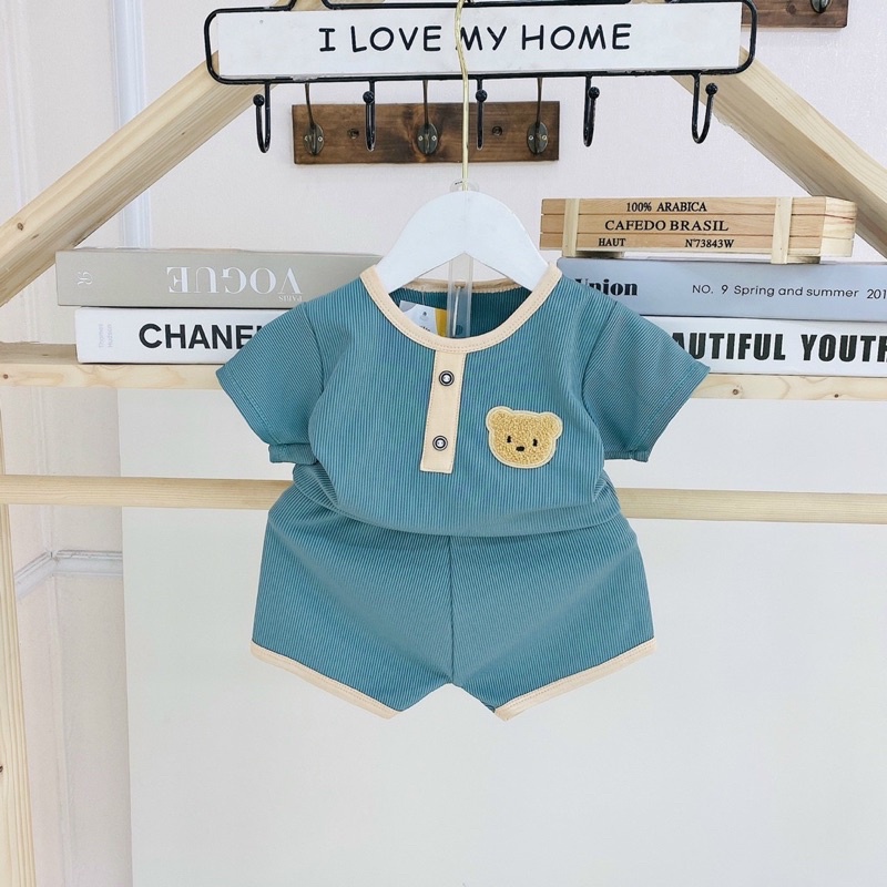 Bộ tăm thêu gấu nổi cho bé trai, bé gái, tăm lạnh siêu mát, ảnh thật shop chụp