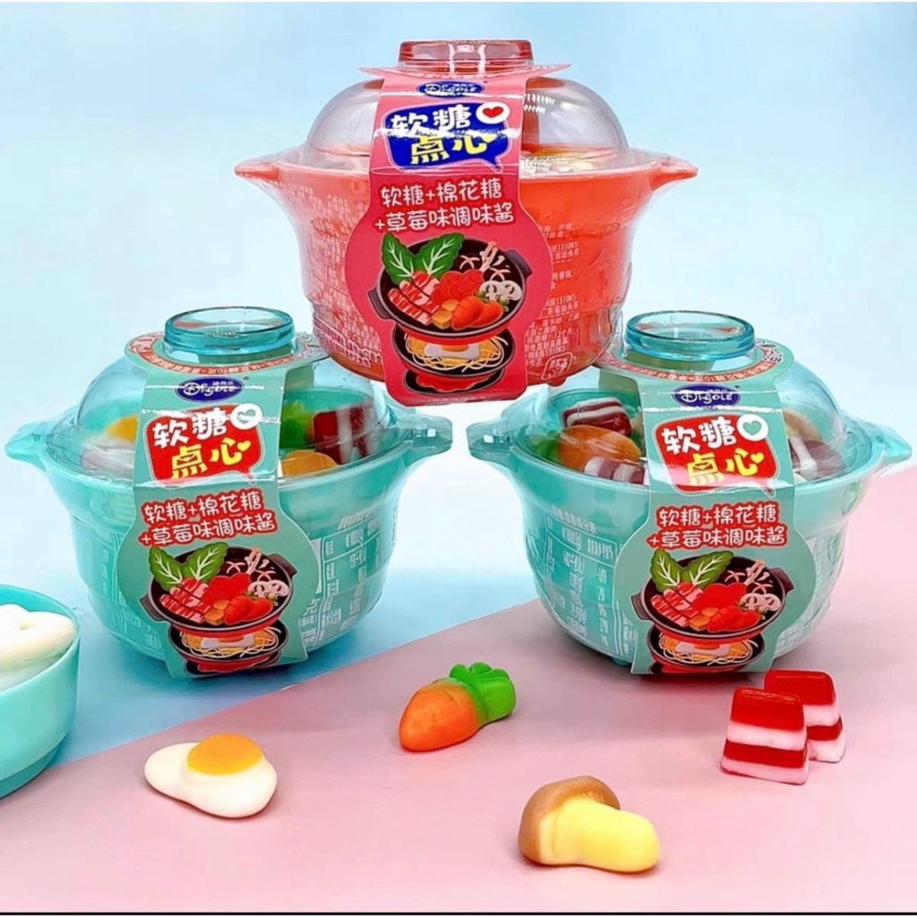 SET NỒI LẨU KẸO DẺO MINI 3 TẦNG &amp; Marshmallow - LÙN CON FOOD