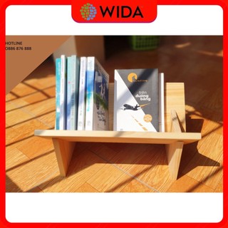 Giá Sách Mini, Kệ Sách Bằng Gỗ Thông Tự Nhiên, Màu Trơn Nhỏ Gọn Tiện Dụng.