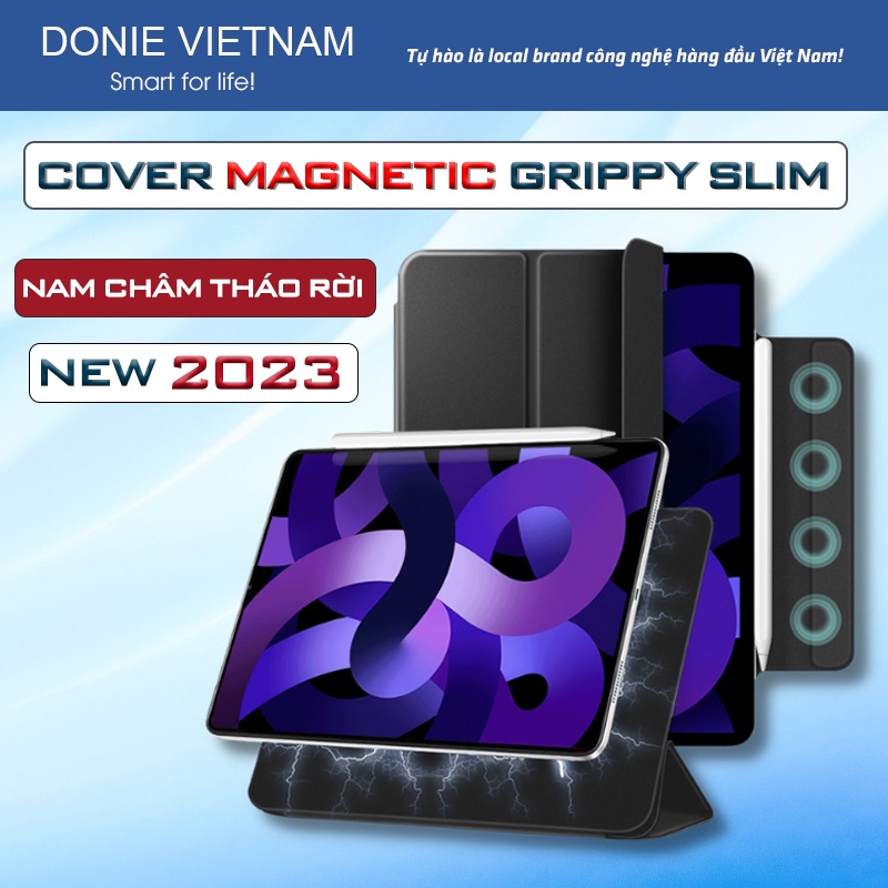 Bao Da Ipad Magnetic Grippy Slim Nam Châm Tràn Viền Siêu Mỏng Cho Ipad Gen 10, Pro 11, Pro 12.9 Air 4,5 Mini 6