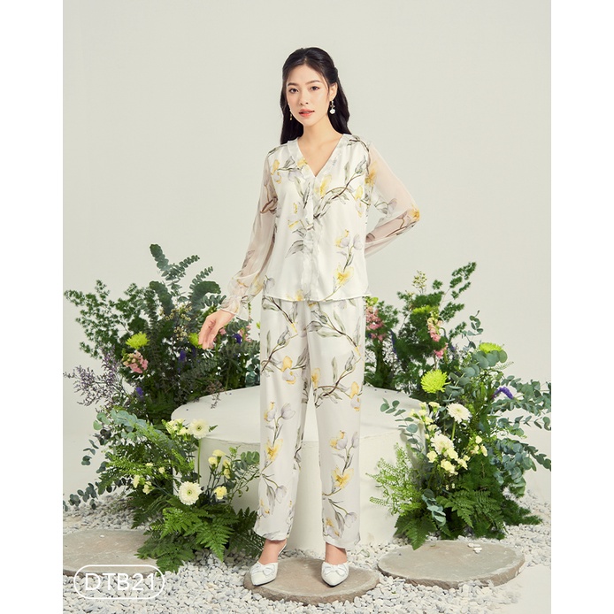 Bộ ngủ satin ZAM Luxury - DTB21 - Áo dài tay quần dài