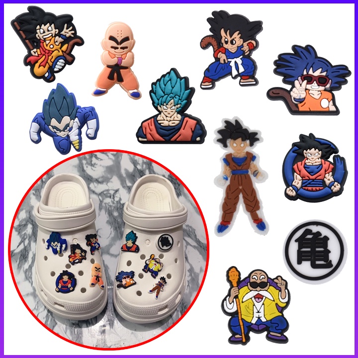 Bộ Sticker Hoạt Hình Gắn Dép Crocs Chủ Đề Dragon Ball - 10 Sticker 7 viên ngọc rồng Cross Jibbitz
