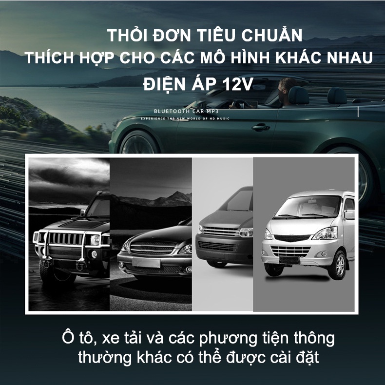 Máy nghe nhạc mp3 ,Đầu phát nhạc MP3 FM Radio 12V bluetooth V2.0 JSD520 Cho Xe Hơi, hỗ trợ USB / SD / AUX-IN / FM