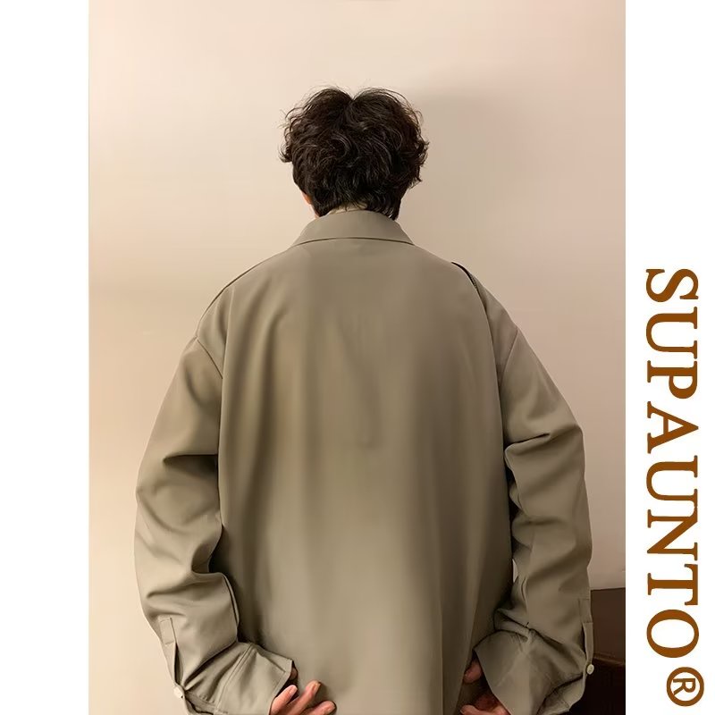 Áo Sơ Mi Dài Tay Dáng Rộng Thời Trang Hàn Quốc Đơn Giản Dành Cho Nam Và Nữ áo polo nam đẹp áo polo nam đen polo unisex