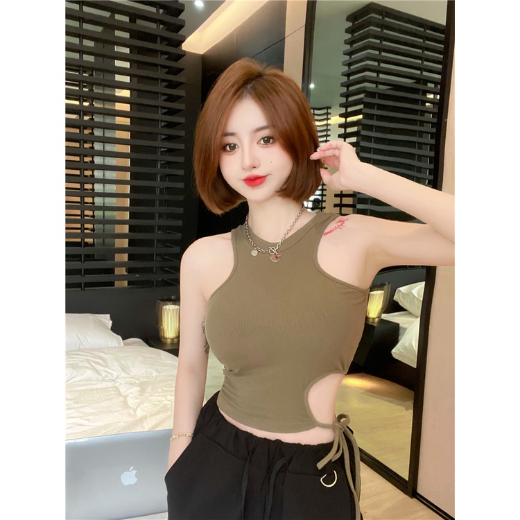 Áo Croptop Không Tay Nhiều Màu Sắc Thời Trang Mùa Hè Phong Cách Hàn Quốc Cho Nữ