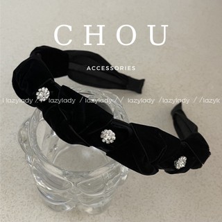 Băng đô cài tóc đính đá hạt tròn | chou accessories |