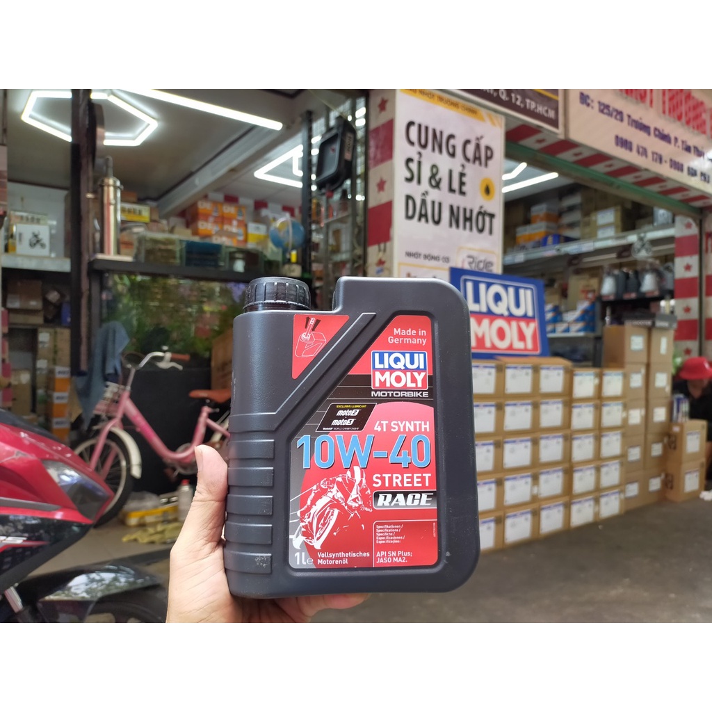 Thùng 6 bình Nhớt tổng hợp Liqui Moly Street Race 10W40 dành cho xe số, tay côn