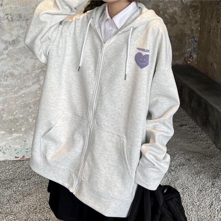 Áo Khoác Nỉ Bông SWENVEN Hoodie Zip form rộng Unisex Nam Nữ