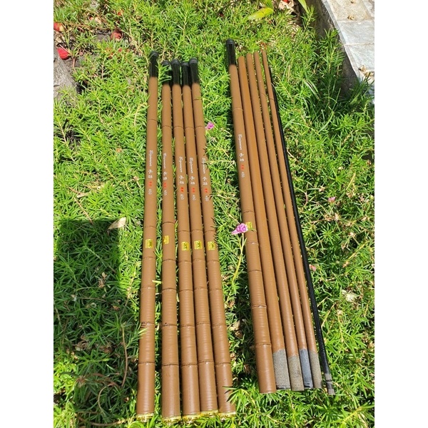 CẦN TRÚC NÂU 2m7-3m6-4m5-5m4 - 6m3 - tặng kèm 1 bộ dây câu