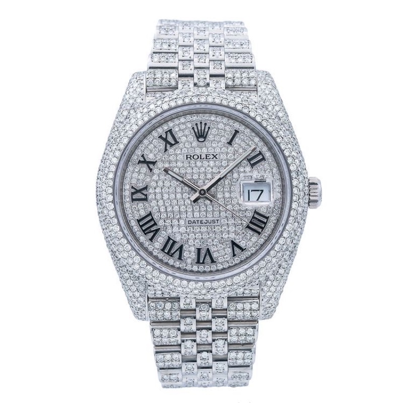 Đồng hồ nam Rolex Datejust full Diamond size 40mm máy cơ nhập khẩu Thuỵ Sỹ 3235