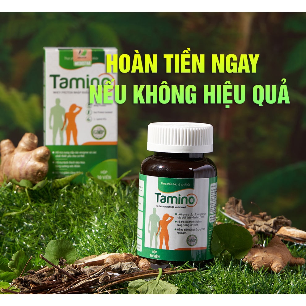 Viên Uống Thảo Dược Thiên Nhiên Tăng Cân, Tăng Cơ, Săn Chắc, Không Tích Nước, Không Tác Dụng Phụ Tamino Hộp 30 Viên