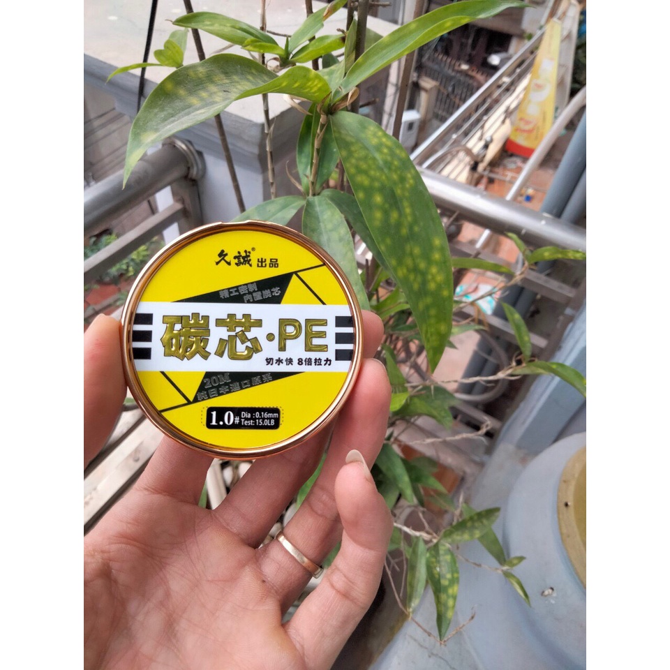 Dây dù PE chuyên làm thẻo lõi carbon 20m, sợi pha lê nano, dây thẻo dù PE lõi carbon