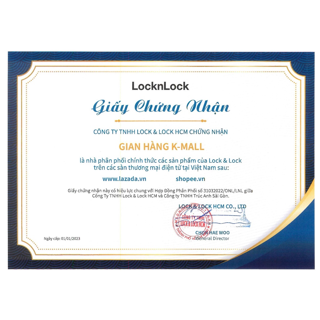 Ly nhựa 2 lớp Lock&Lock có ống hút 750ml Doublewall Coldcup HAP507 - màu đen - K-MALL
