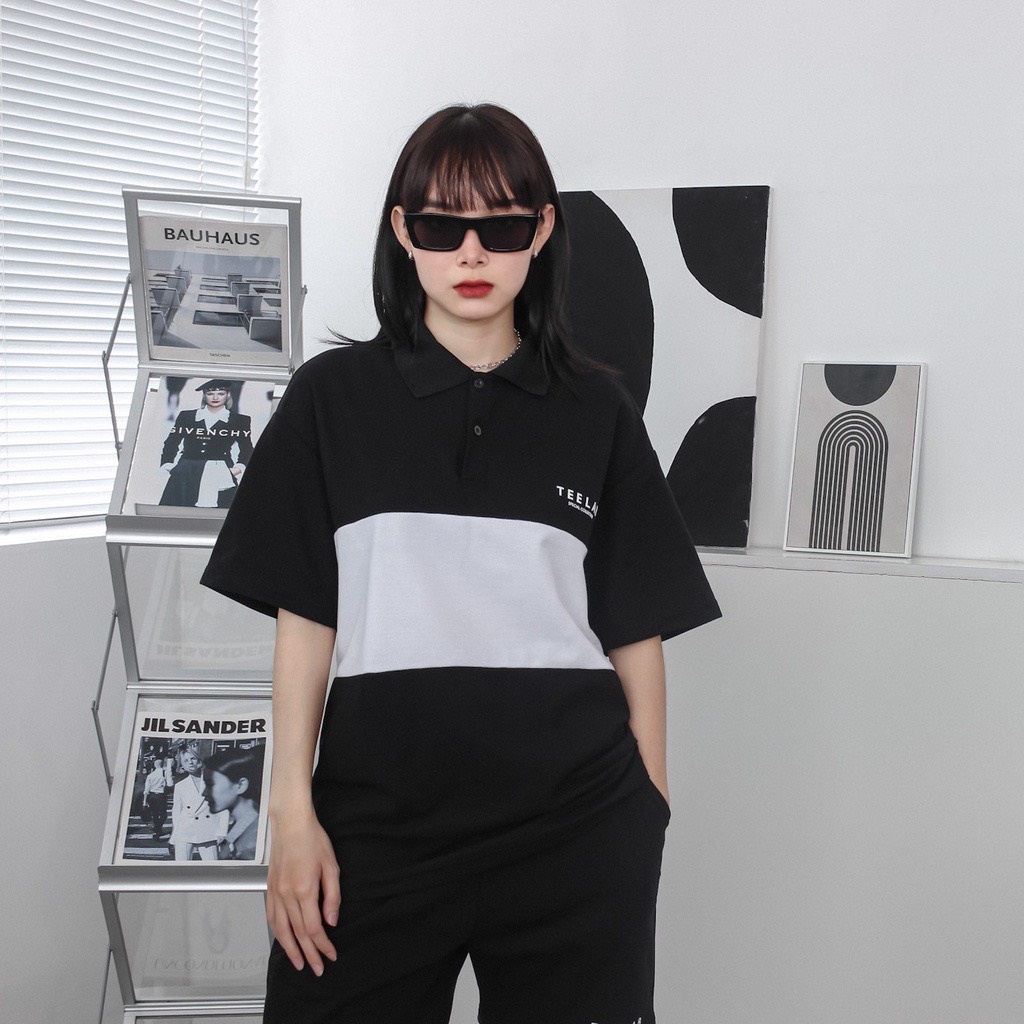 Áo Polo Unisex Teelab Special Collectiol , Polo Tay Lỡ Nam Nữ Chất Vải Cá Sấu Cao Cấp | BigBuy360 - bigbuy360.vn