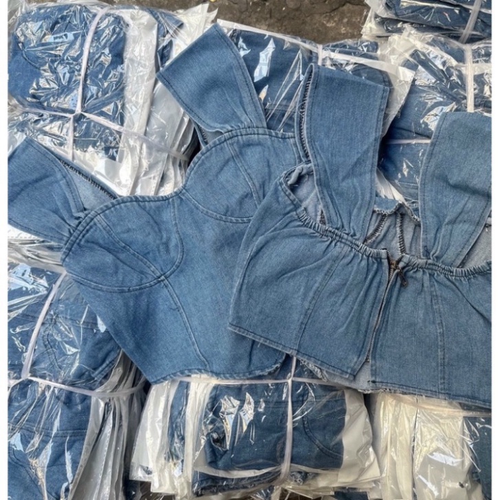 Áo Jean Lai Nhọn Ôm Body Tay Bèo Dễ Thương A010 | BigBuy360 - bigbuy360.vn