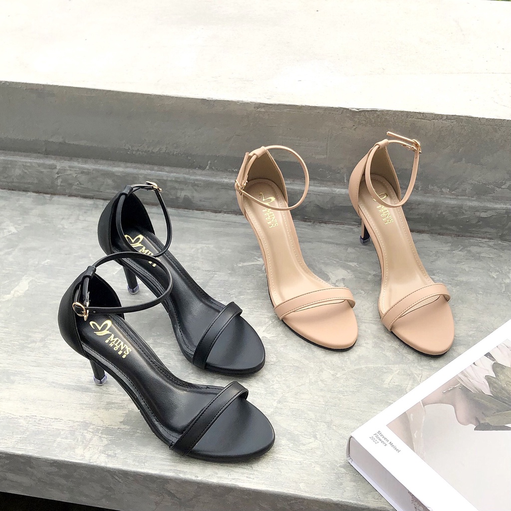 Min's Shoes - Giày Sandal Gót Nhỏ Quai Da Cao Cấp S465