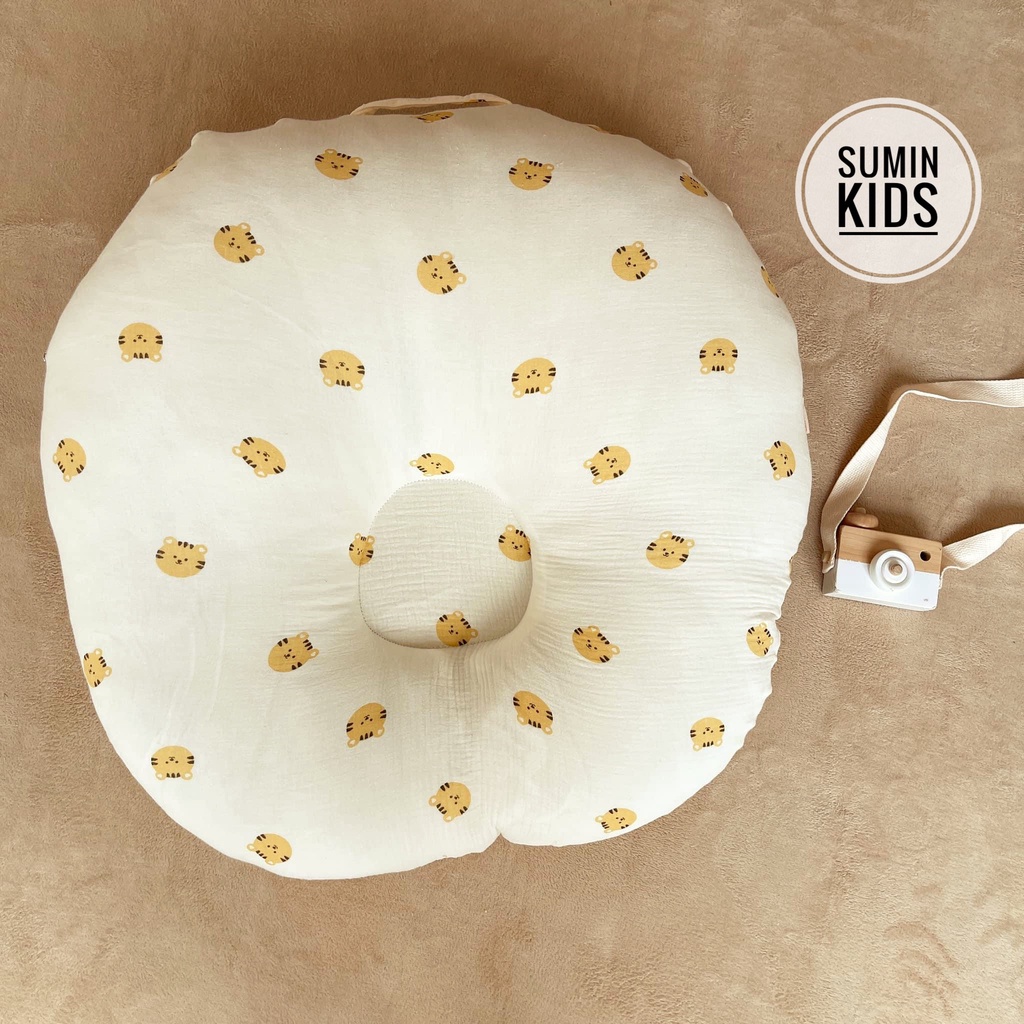 Gối chống trào ngược vải xô Muslin Organic cao cấp