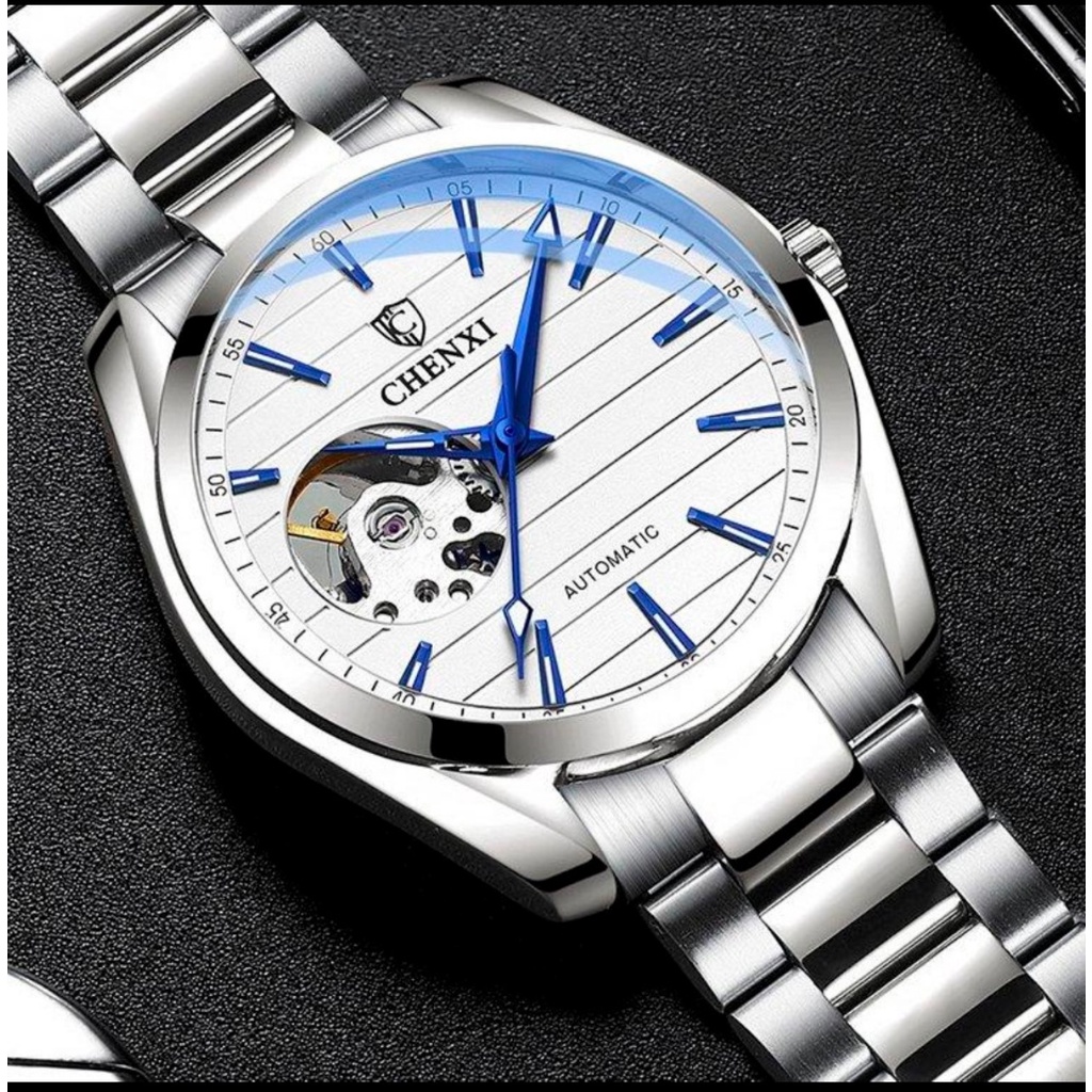 Đồng Hồ Cơ Nam Chính Hãng CHENXI CX8806 Lộ Tim Cơ Dây Thép Đúc Đặc