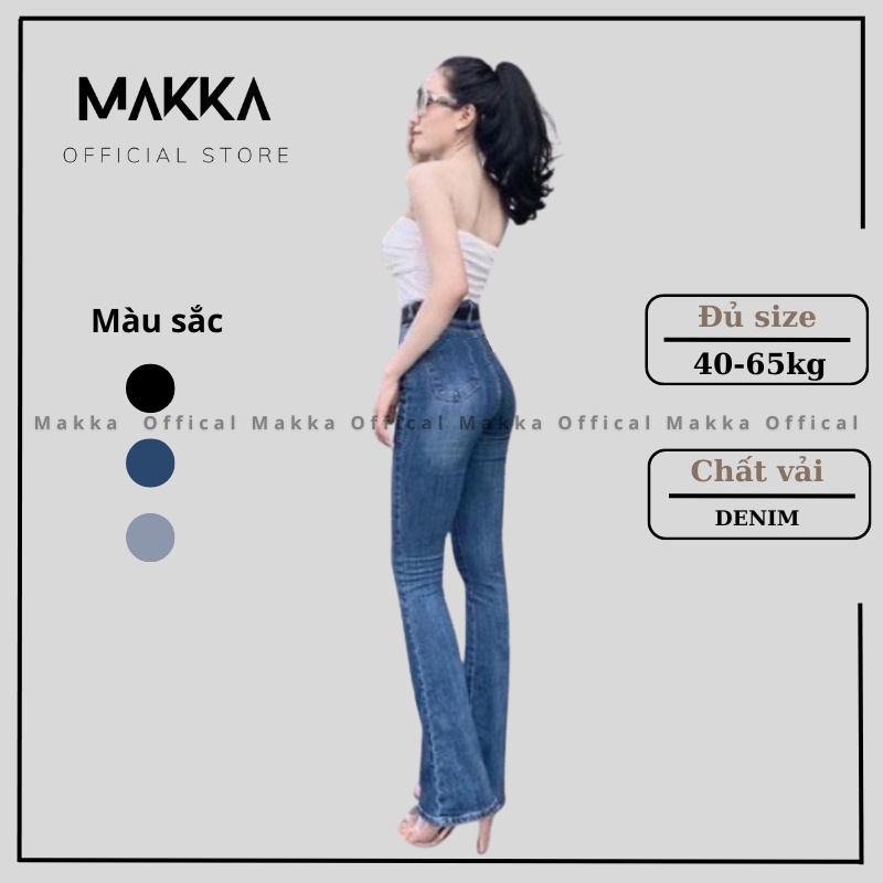 Quần jean ống loe 3 màu sang chảnh siêu hack dáng thời trang MAKKA.JEAN2