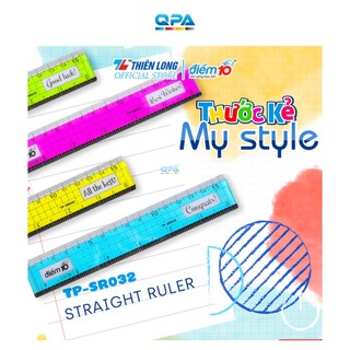 Combo 3 Thước thẳng Thiên Long Điểm 10 TP-SR032 15cm