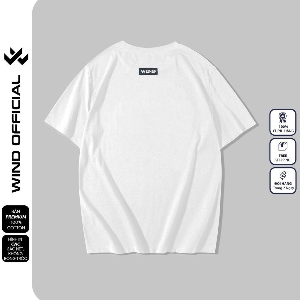 Áo thun tay lỡ form rộng WIND phông unisex SPQR 65% cotton nam nữ oversize
