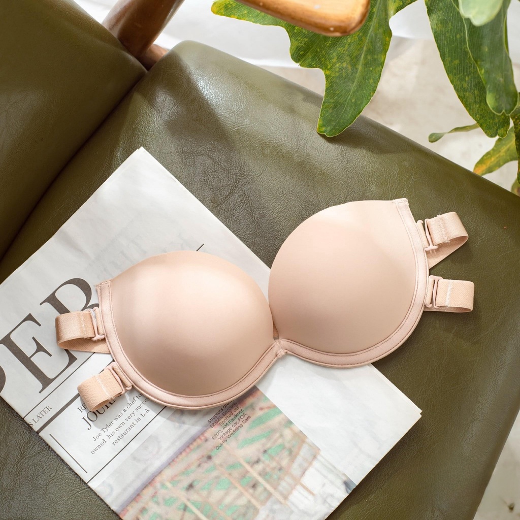 Áo Lót Nữ Quây 2 Quai Chống Tụt Cao Cấp, Dây Quai Bản 3cm Cực Chắc Chắn, Đệm Dày 3cm Nâng Ngực Mã EBALCG17