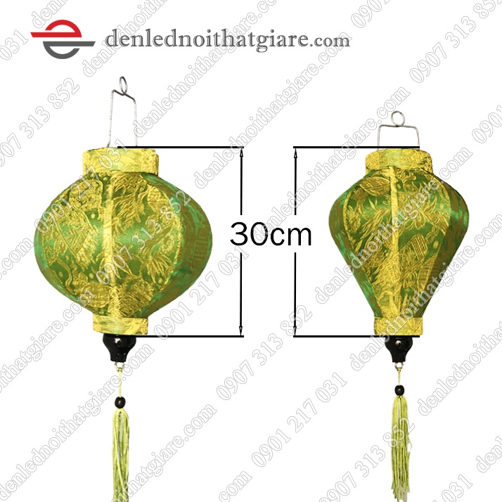 Đèn lồng HỘI AN vải lụa 30cm kiểu Tròn 100E30