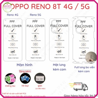 Dán ppf oppo reno 8t 4g / 5g loại trong, nhám, dành cho màn hình,mặt lưng, full viền