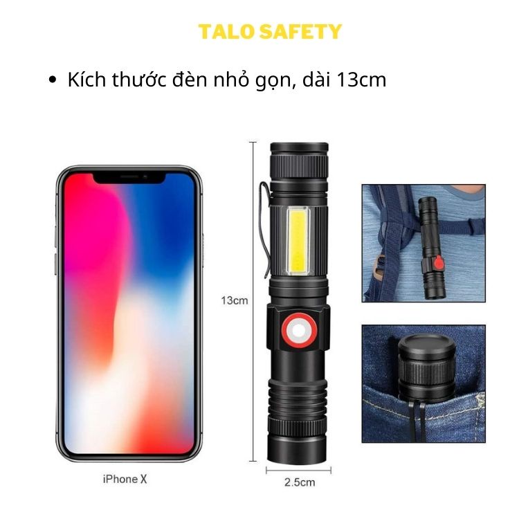 Đèn pin mini cầm tay siêu sáng hợp kim nhôm led T6 MÃ 23
