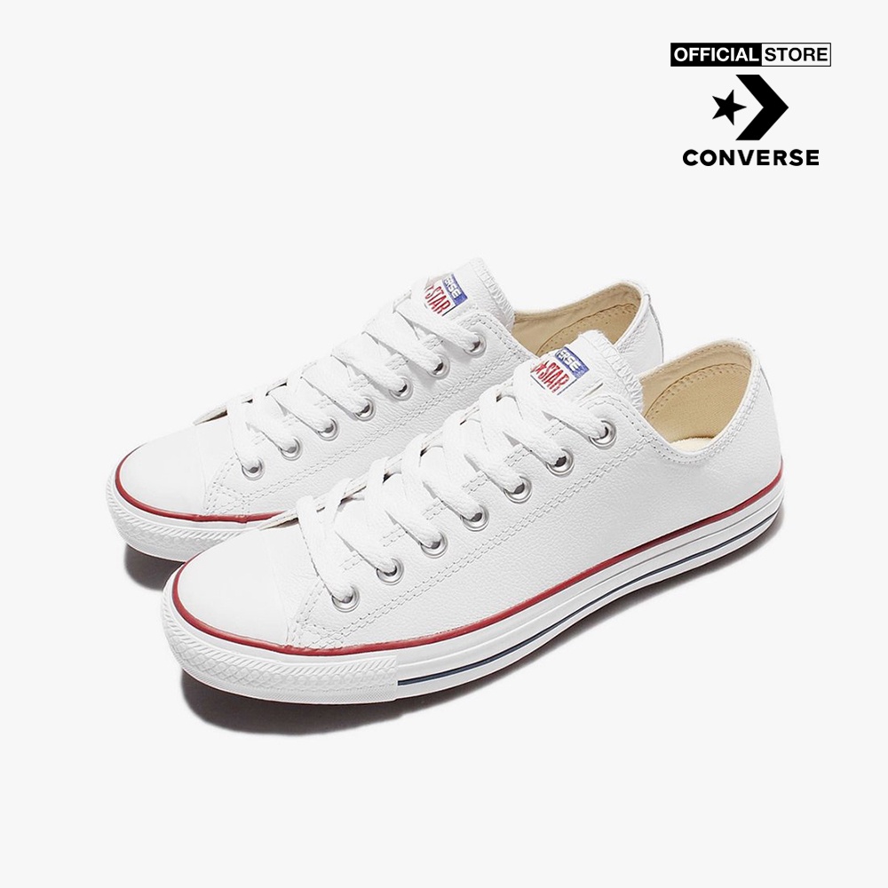 CONVERSE - Giày sneakers cổ thấp unisex Chuck Taylor All Star Leather 132173C-0000_WHITE