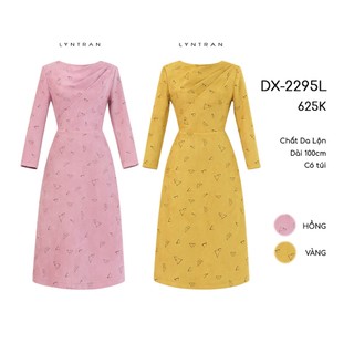Đầm nữ hoạ tiết dáng xoè chất liệu ấm áp mùa thu đông DX-2295L LYNTRAN